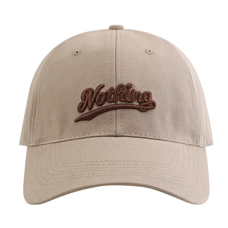 Women Korean Embroidered Beige Cap - Image 13