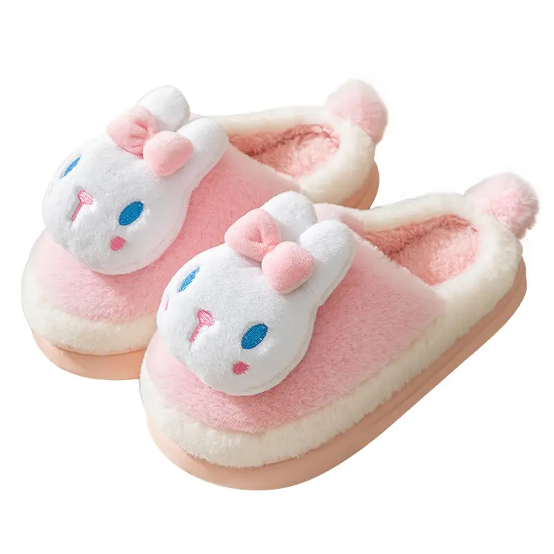 Parent-Child Cotton Slippers Autumn and Winter Men and Women's Cute Cartoon Slippers Couple Home Indoor Warm and Fluffy Slippers - Image 9