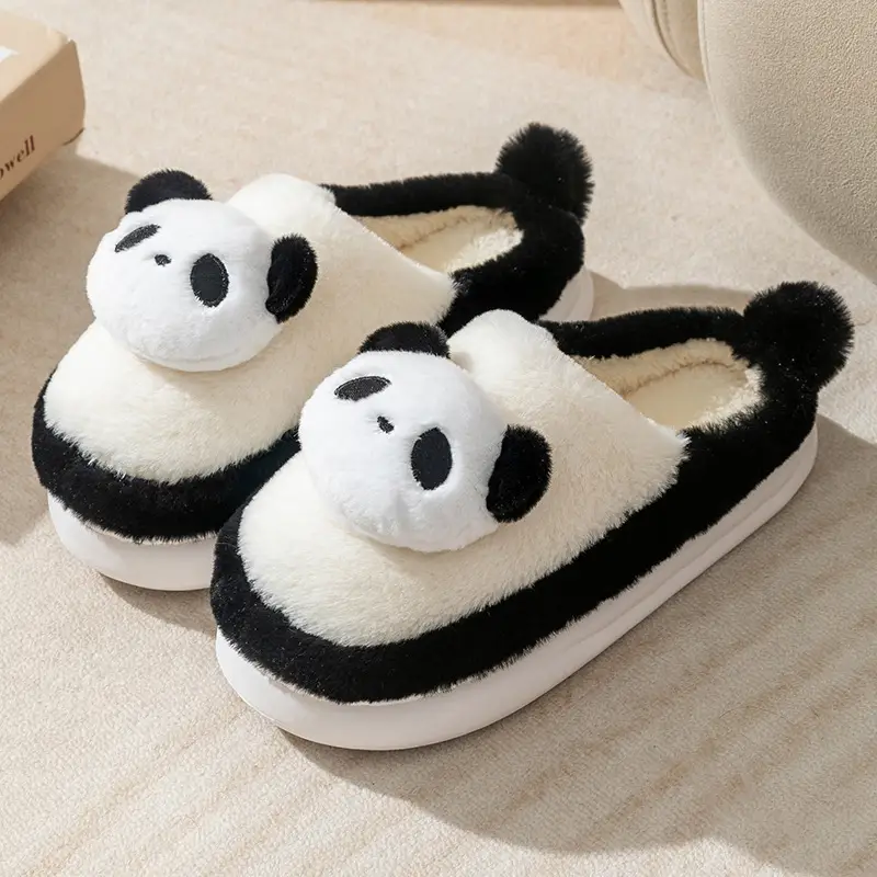 Parent-Child Cotton Slippers Autumn and Winter Men and Women's Cute Cartoon Slippers Couple Home Indoor Warm and Fluffy Slippers - Image 2