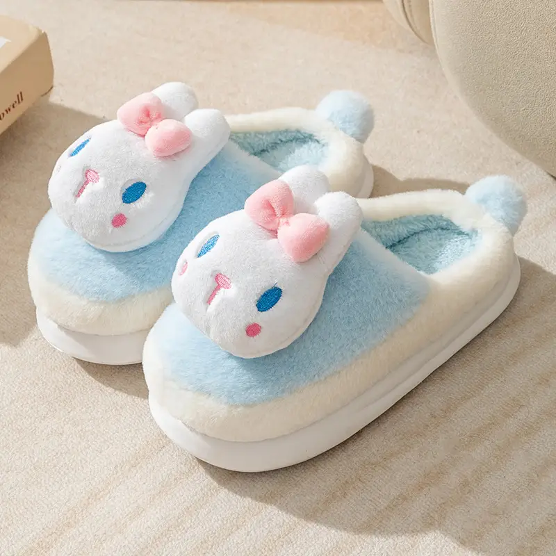 Parent-Child Cotton Slippers Autumn and Winter Men and Women's Cute Cartoon Slippers Couple Home Indoor Warm and Fluffy Slippers - Image 4