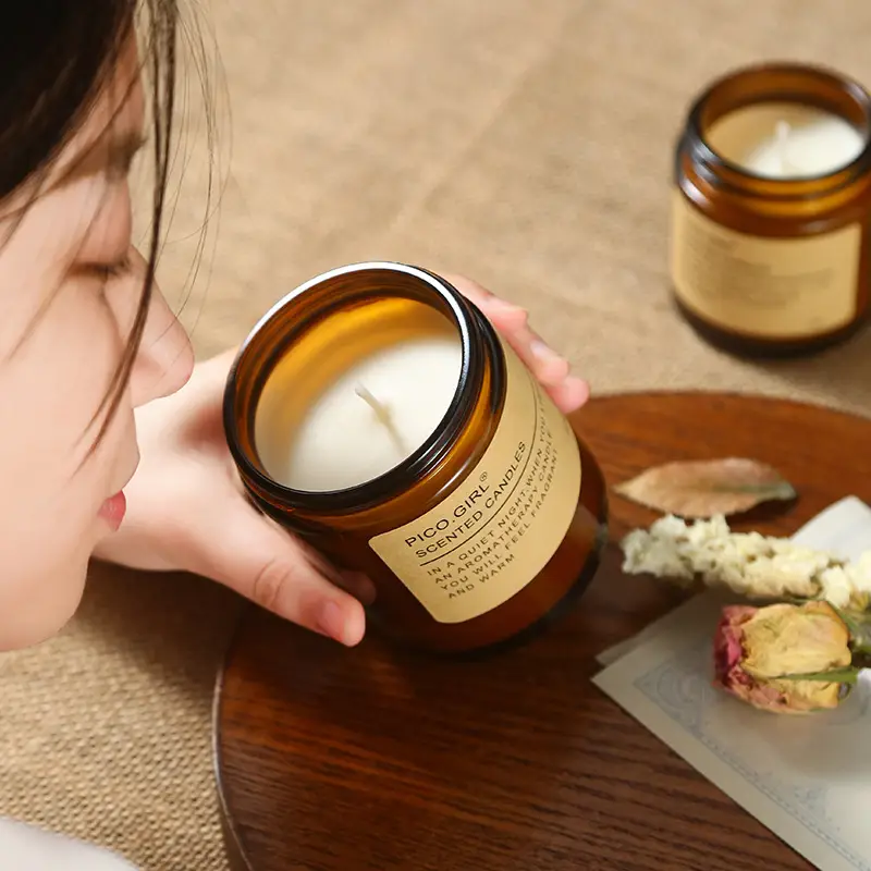 Brown Atmosphere Aromatherapy Candle, Long-Lasting Fragrance, Birthday Gift, Soy Wax Essential Oil Fragrance, Indoor Smoke-Free