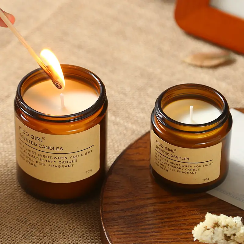 Brown Atmosphere Aromatherapy Candle, Long-Lasting Fragrance, Birthday Gift, Soy Wax Essential Oil Fragrance, Indoor Smoke-Free