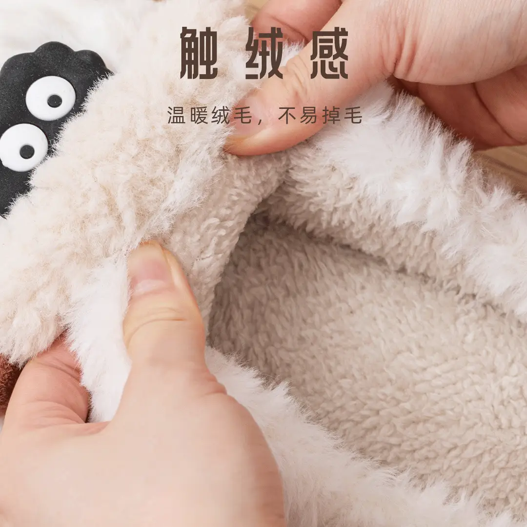 Cotton Slippers for Women, Winter 2026 New Model, Indoor Home Use, Fleece-Lined, Warm, Thick-Soled, Non-Slip, Cute Cotton Slippers for Men, Winter - Image 6