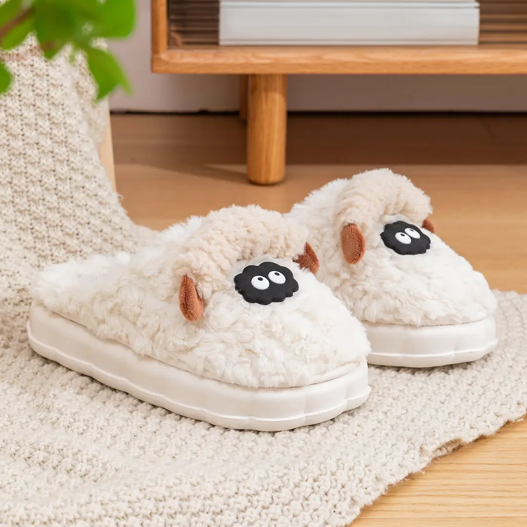 Cotton Slippers for Women, Winter 2026 New Model, Indoor Home Use, Fleece-Lined, Warm, Thick-Soled, Non-Slip, Cute Cotton Slippers for Men, Winter - Image 7