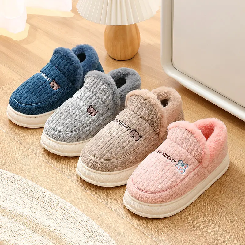 Cotton slippers men's winter bag heel 2023 new indoor home home home thick bottom non-slip fleece-lined warm cotton shoes men - Image 8