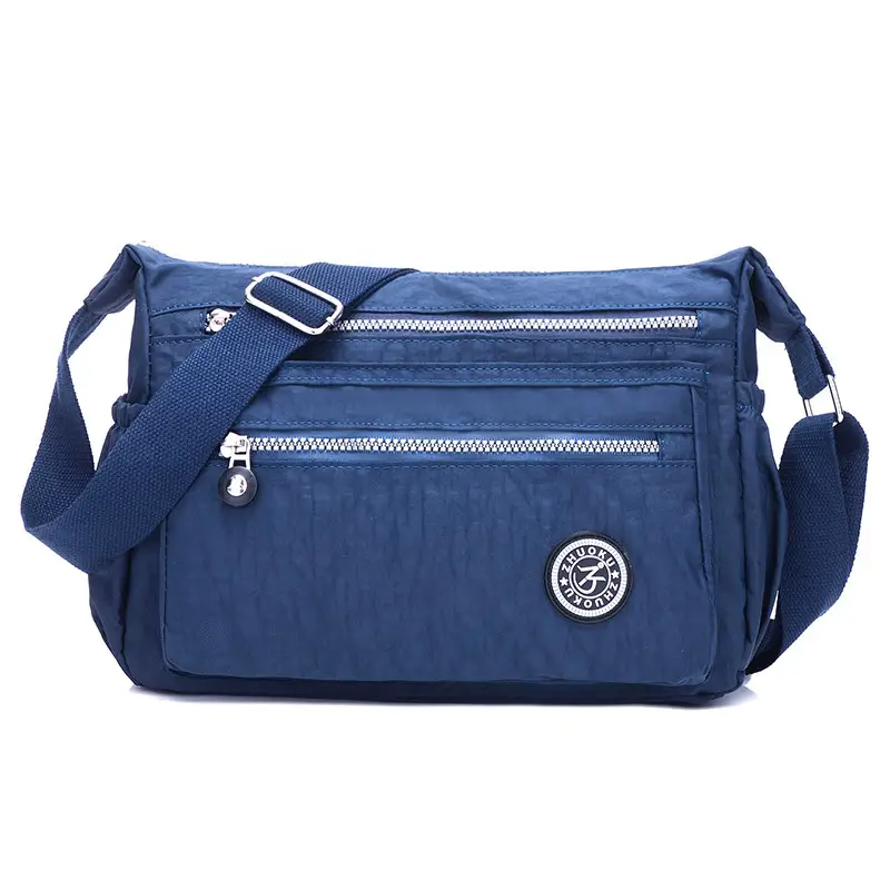 Zhuoku Business Backpack, Fashionable Waterproof Nylon Small Square Bag, Crossbody Shoulder Bag, Burgundy/Dark Blue/Black - Image 2