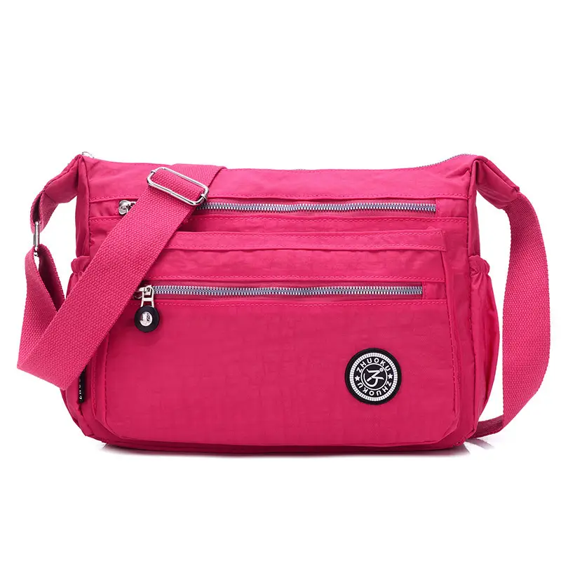 Zhuoku Business Backpack, Fashionable Waterproof Nylon Small Square Bag, Crossbody Shoulder Bag, Burgundy/Dark Blue/Black - Image 5