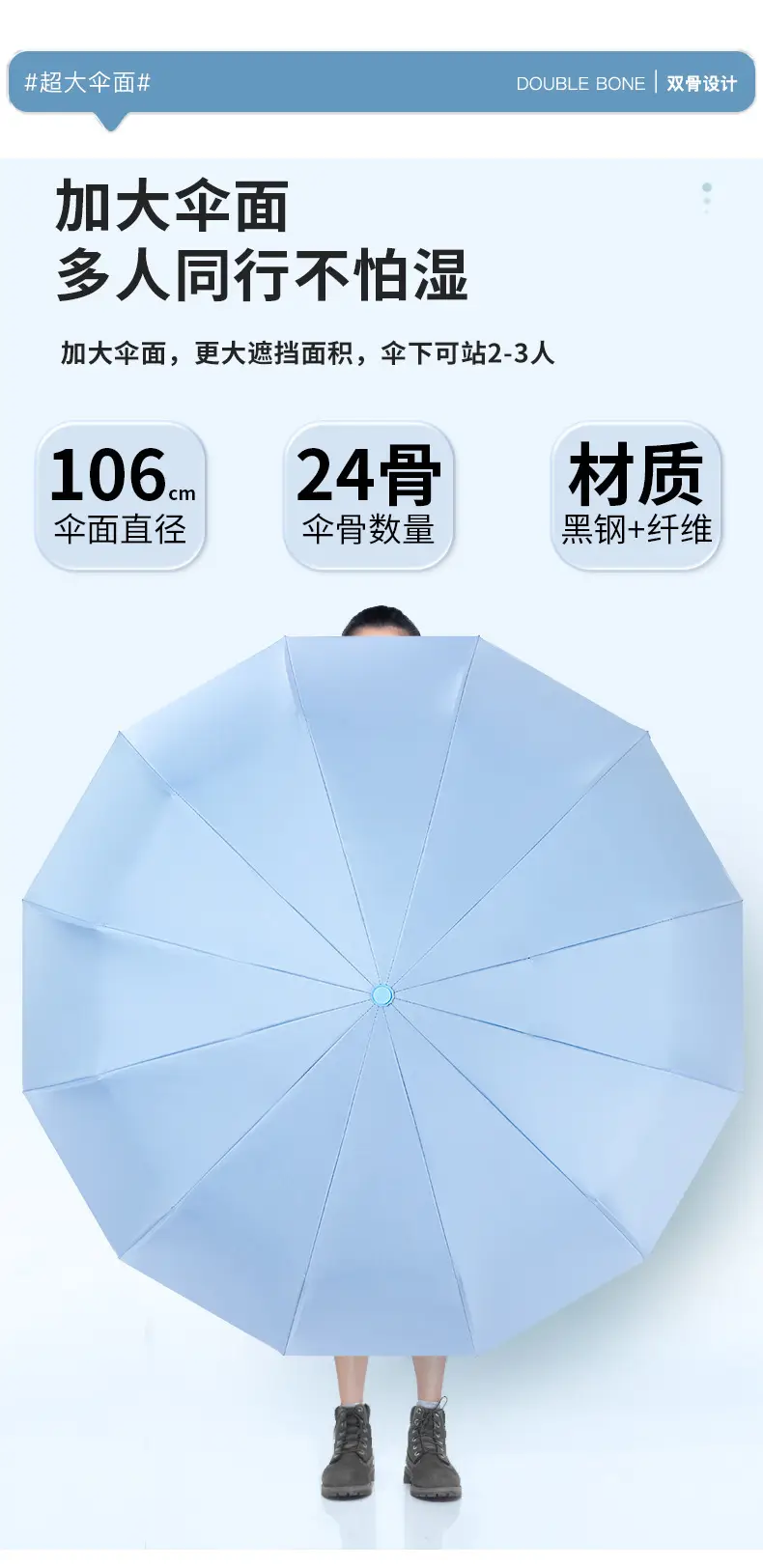 24 Bone Double Dragon Umbrella Sun Shade UV Protection — feature 18