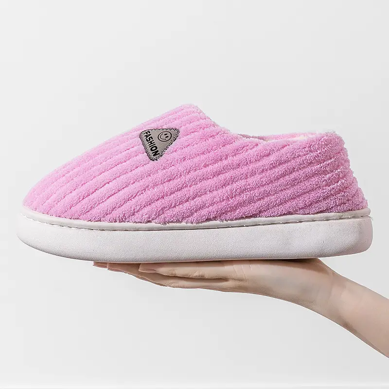 Cotton slippers for women winter home indoor home warm non-slip thick bottom couple new woolen slippers for men autumn and winter