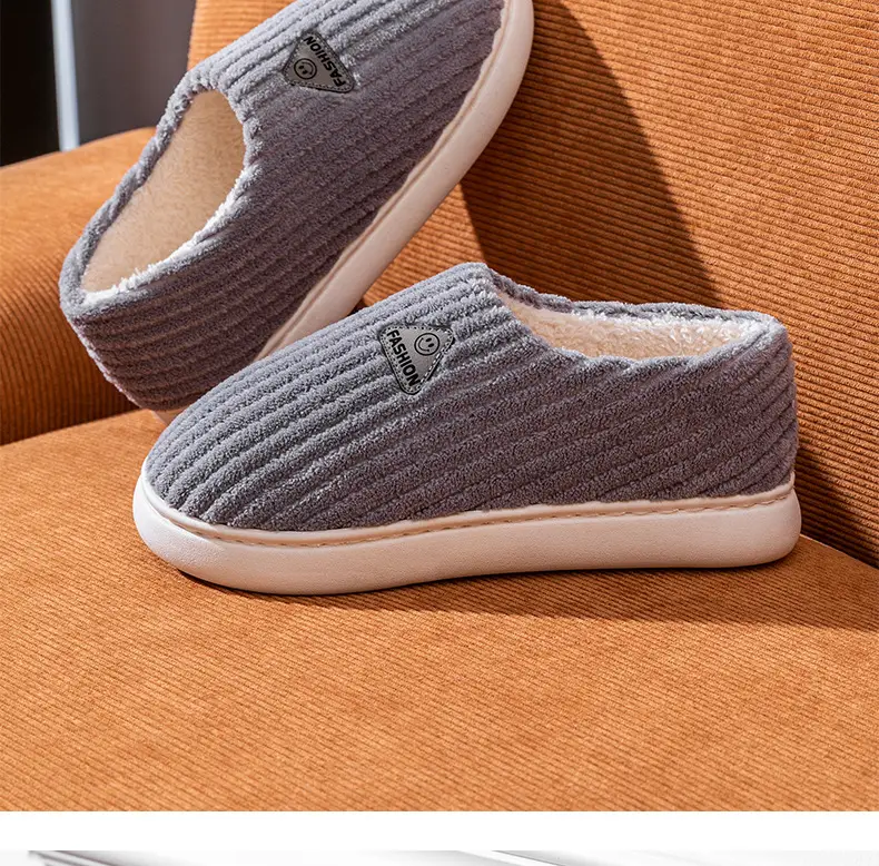 Cotton slippers for women winter home indoor home warm non-slip thick bottom couple new woolen slippers for men autumn and winter — feature 15