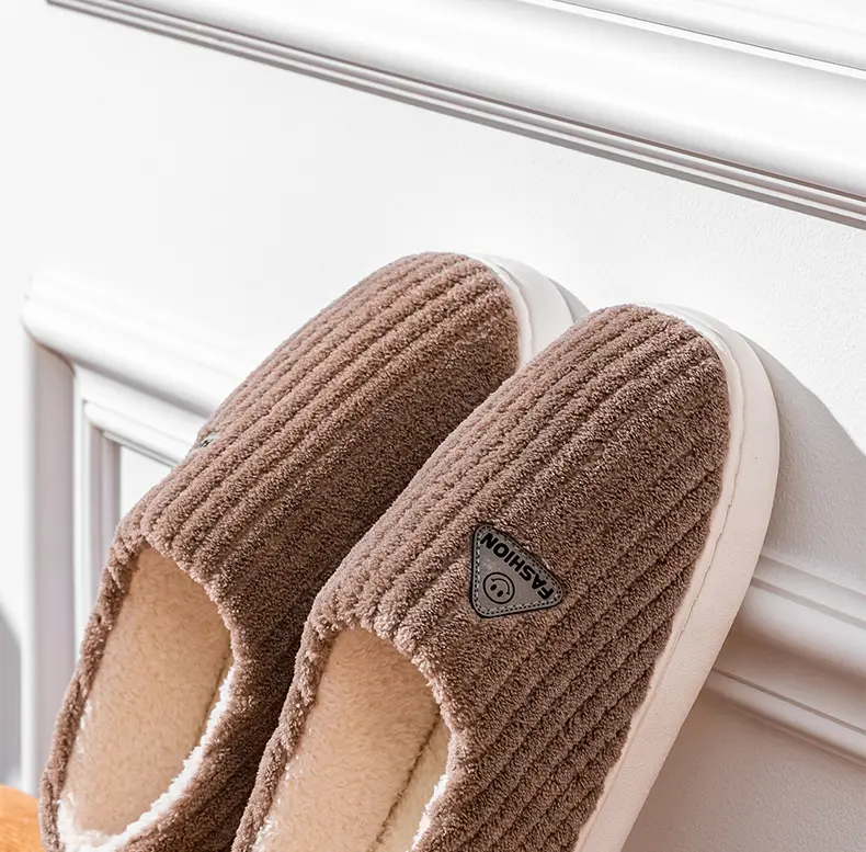 Cotton slippers for women winter home indoor home warm non-slip thick bottom couple new woolen slippers for men autumn and winter — feature 16