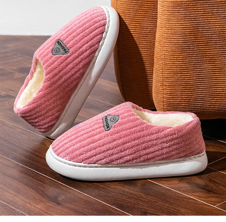 Cotton slippers for women winter home indoor home warm non-slip thick bottom couple new woolen slippers for men autumn and winter — feature 18