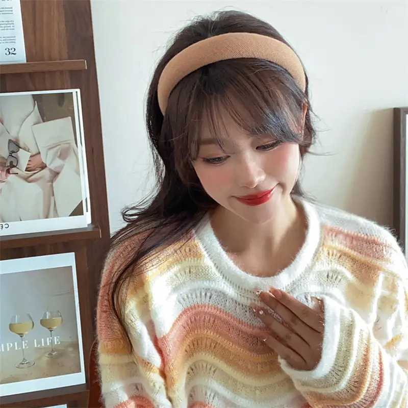 Autumn Winter Wool Plaid Hair Band for Women — feature 9