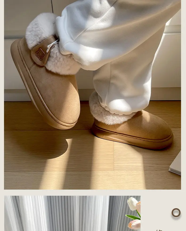 Qidan shoes factory cotton-padded shoes women's winter outer wear mid-top boots thick bottom bread shoes suede warm fleece-lined thick snow boots — feature 18