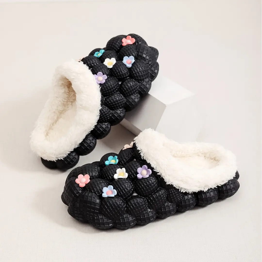 Winter Non-Slip Wear-Resistant Thick-Soled Cotton Slippers for Women to Wear Outside Home Woolen Cotton Slippers Indoor Couple Bag Heel Warm Cotton Shoes - Image 7