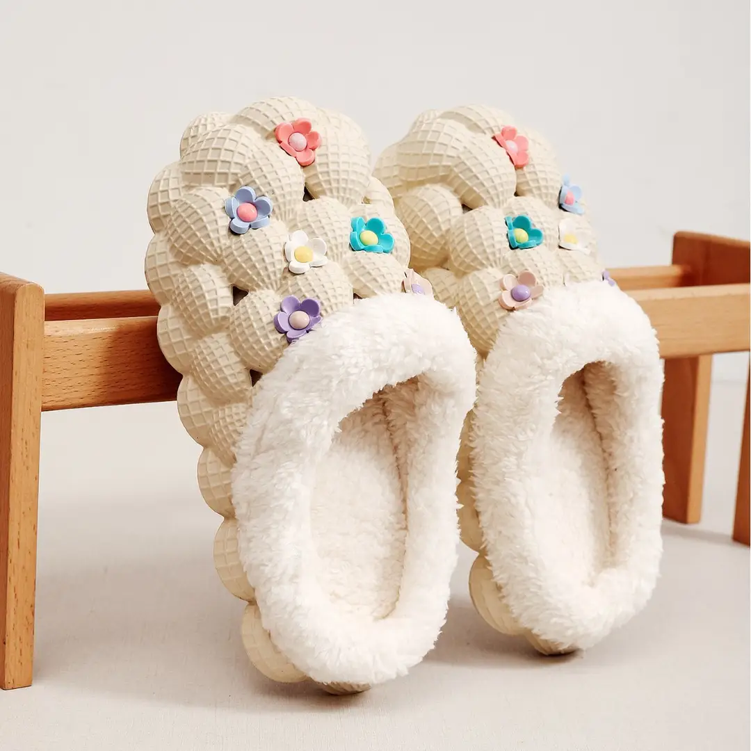 Winter Non-Slip Wear-Resistant Thick-Soled Cotton Slippers for Women to Wear Outside Home Woolen Cotton Slippers Indoor Couple Bag Heel Warm Cotton Shoes - Image 8