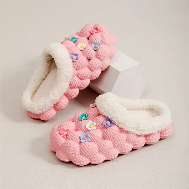 Winter Non-Slip Wear-Resistant Thick-Soled Cotton Slippers for Women to Wear Outside Home Woolen Cotton Slippers Indoor Couple Bag Heel Warm Cotton Shoes — feature 2