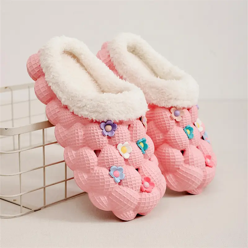 Winter Non-Slip Wear-Resistant Thick-Soled Cotton Slippers for Women to Wear Outside Home Woolen Cotton Slippers Indoor Couple Bag Heel Warm Cotton Shoes — feature 4