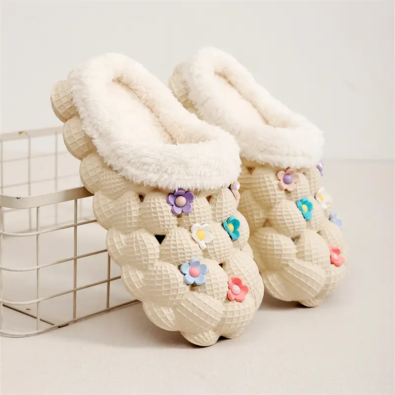 Winter Non-Slip Wear-Resistant Thick-Soled Cotton Slippers for Women to Wear Outside Home Woolen Cotton Slippers Indoor Couple Bag Heel Warm Cotton Shoes — feature 8