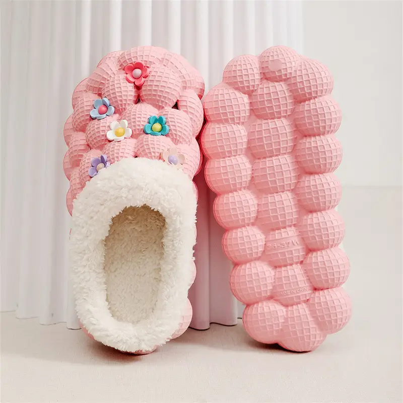 Winter Non-Slip Wear-Resistant Thick-Soled Cotton Slippers for Women to Wear Outside Home Woolen Cotton Slippers Indoor Couple Bag Heel Warm Cotton Shoes - Image 2