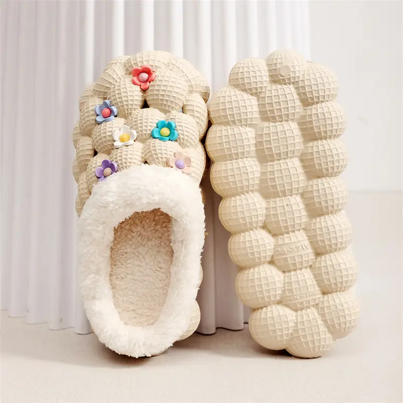 Winter Non-Slip Wear-Resistant Thick-Soled Cotton Slippers for Women to Wear Outside Home Woolen Cotton Slippers Indoor Couple Bag Heel Warm Cotton Shoes - Image 3