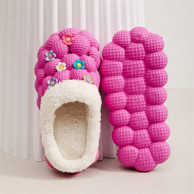 Winter Non-Slip Wear-Resistant Thick-Soled Cotton Slippers for Women to Wear Outside Home Woolen Cotton Slippers Indoor Couple Bag Heel Warm Cotton Shoes - Image 4