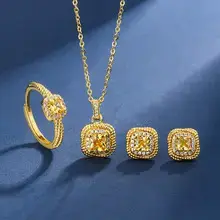 Sunflower Diamond Earrings Platinum Plated Women — feature 17