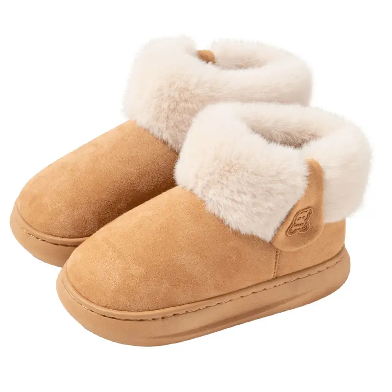 Mao Mao cotton shoes women's winter high-top boots non-slip thick-soled bread shoes suede warm fleece-lined thickened snow boots