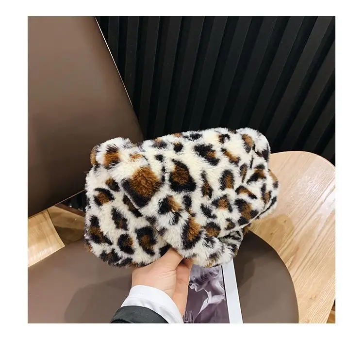 Leopard Print Plush Shoulder Bag for Women — feature 11