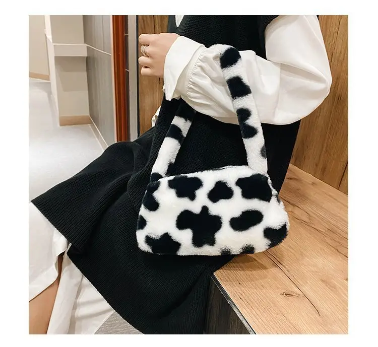Leopard Print Plush Shoulder Bag for Women — feature 16