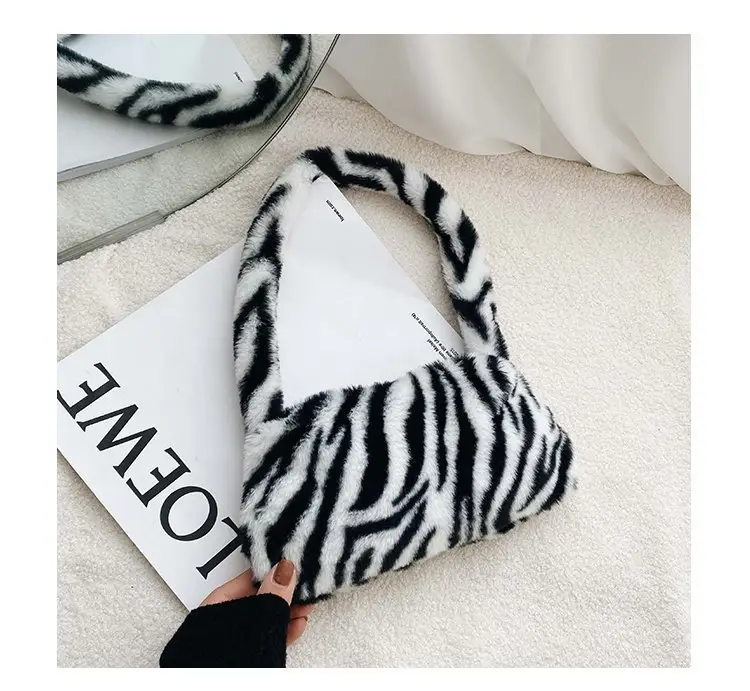 Leopard Print Plush Shoulder Bag for Women — feature 20
