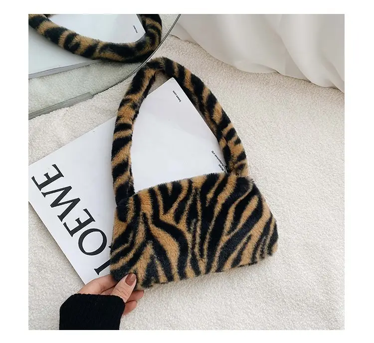 Leopard Print Plush Shoulder Bag for Women — feature 22