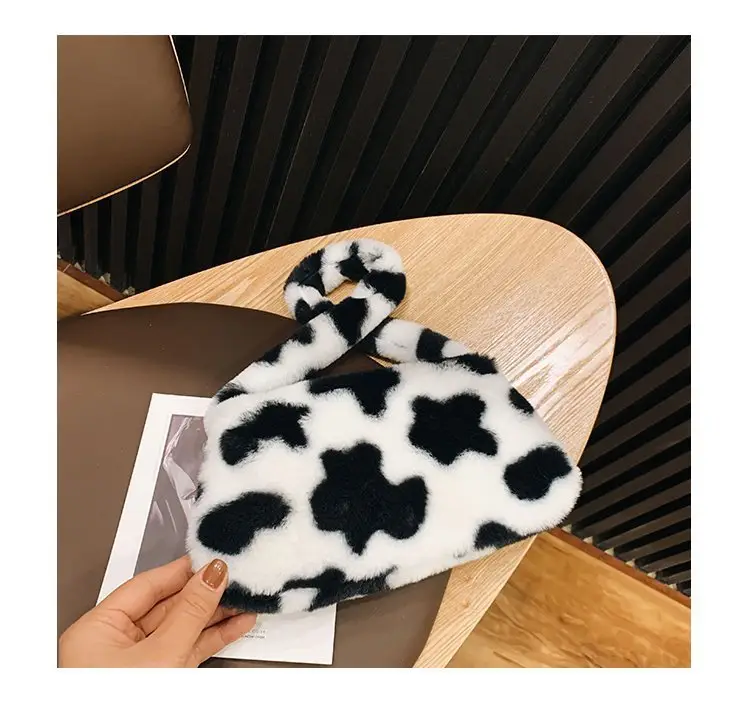 Leopard Print Plush Shoulder Bag for Women — feature 9