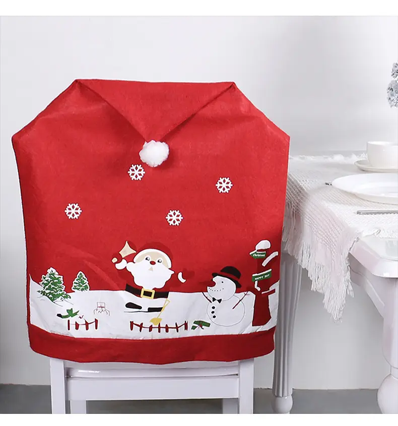Cute Santa Claus Red Chair Covers 2025 Non-Woven — feature 6