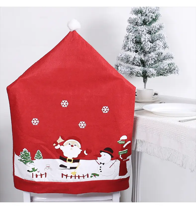 Cute Santa Claus Red Chair Covers 2025 Non-Woven — feature 8