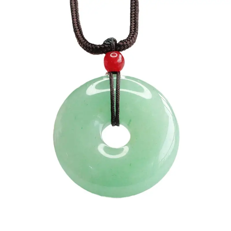 Green Aventurine Safety Buckle Necklace with Red Cap - Image 6
