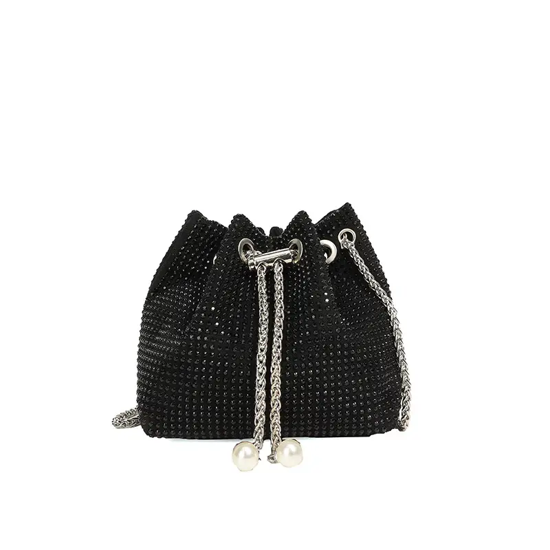 High-End Chain Crossbody Bag with Drawstring Closure