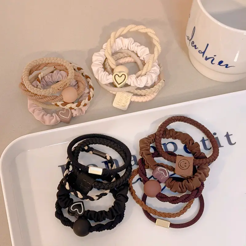 Milk Brown Hair Rope for Girls High Elastic - Image 6