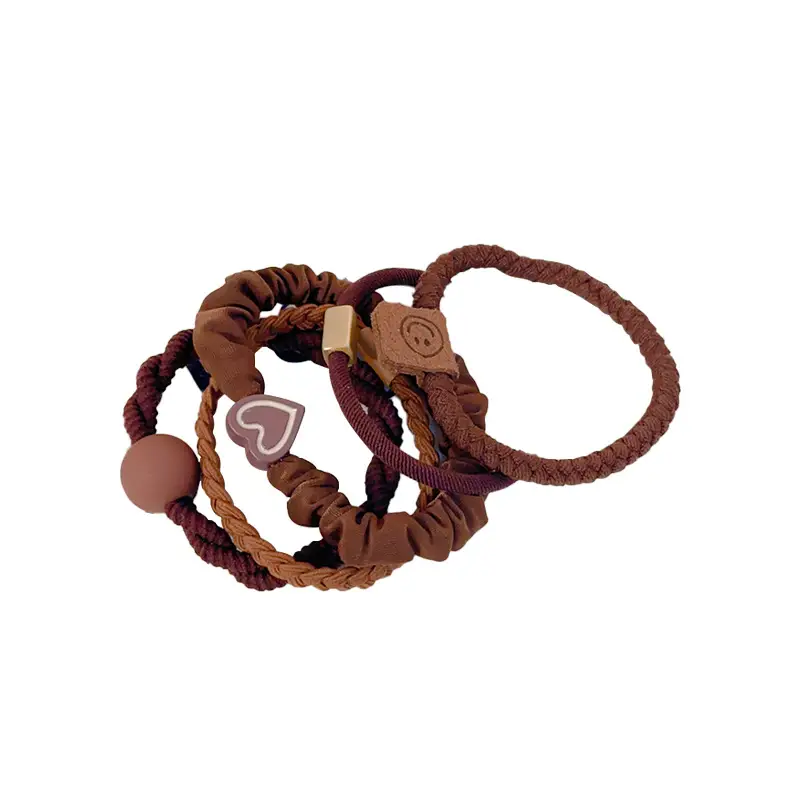 Milk Brown Hair Rope for Girls High Elastic - Image 9
