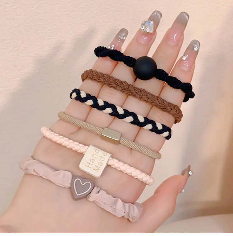Milk Brown Hair Rope for Girls High Elastic — feature 3