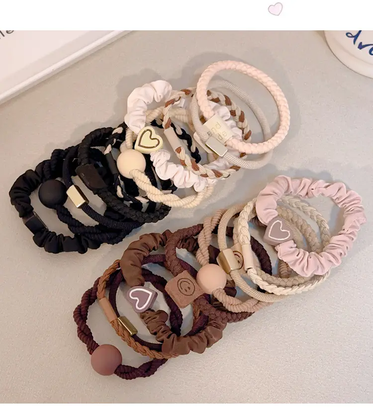 Milk Brown Hair Rope for Girls High Elastic — feature 5