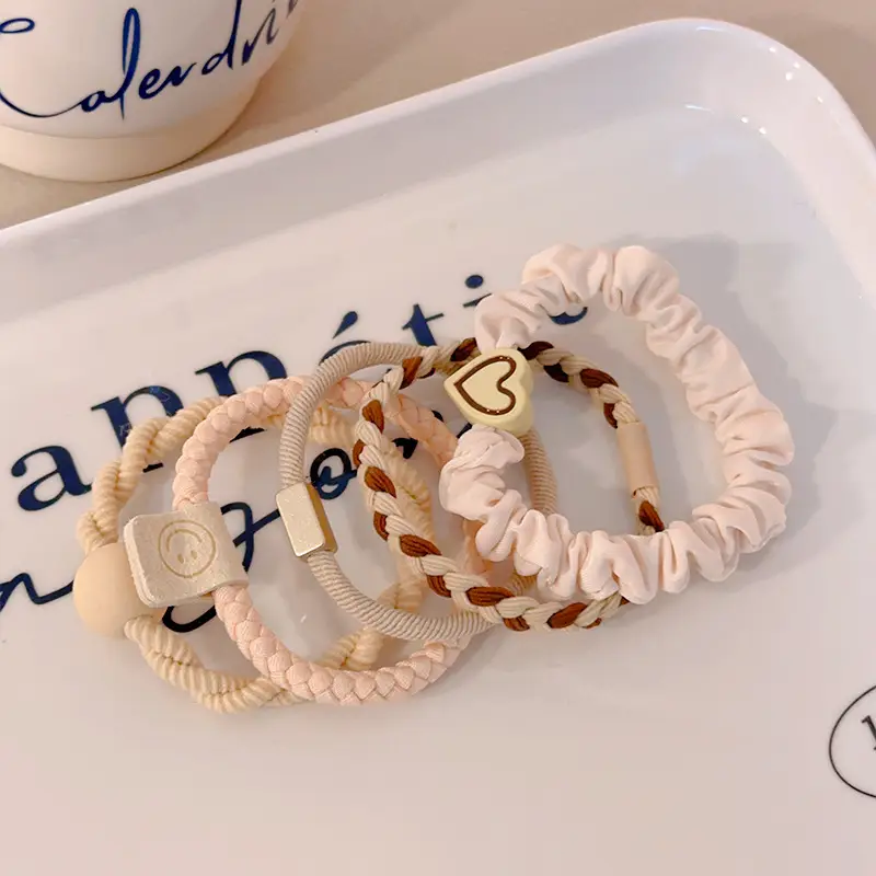 Milk Brown Hair Rope for Girls High Elastic - Image 3