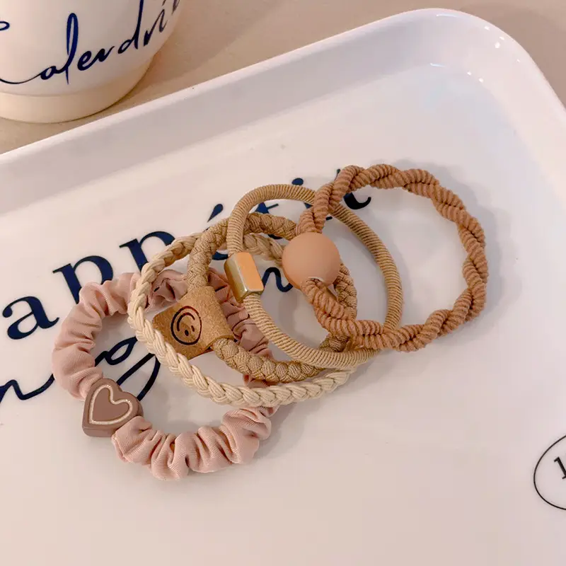 Milk Brown Hair Rope for Girls High Elastic - Image 4