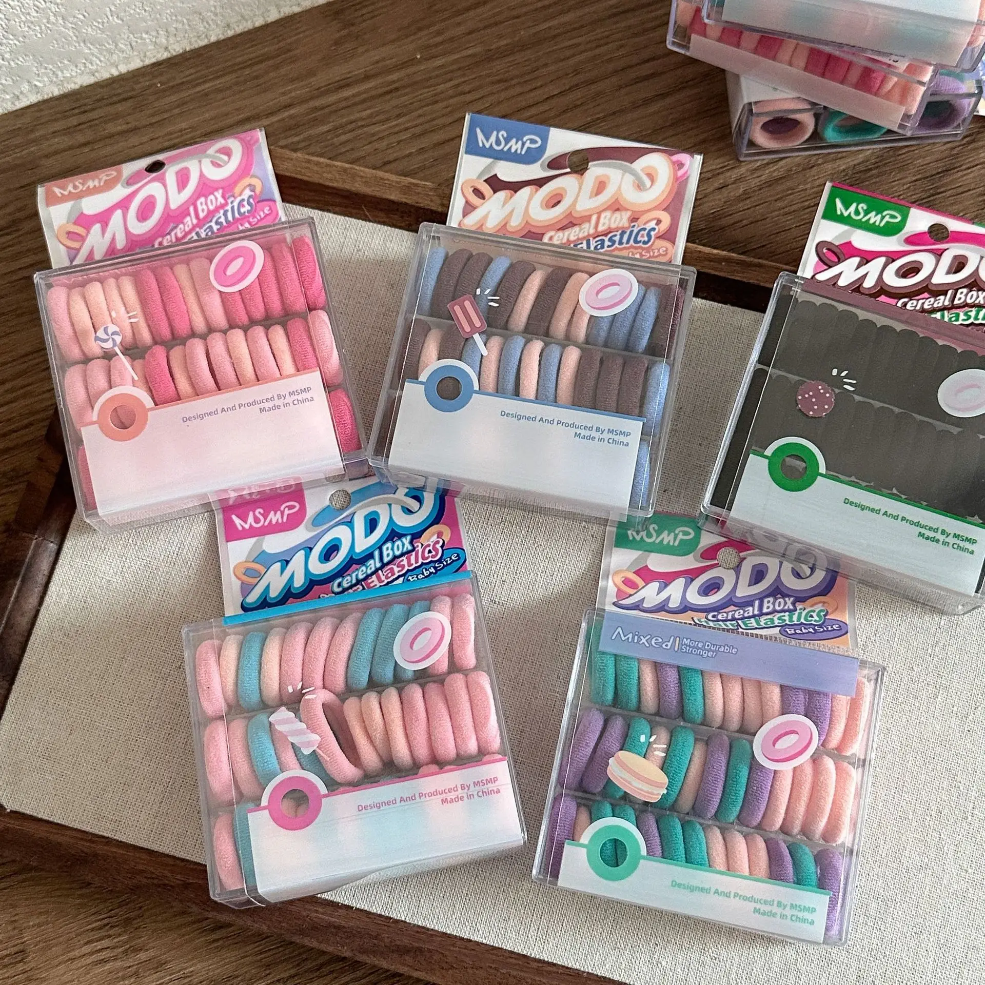 40 Pack of Colorful Rubber Hair Ties for Girls