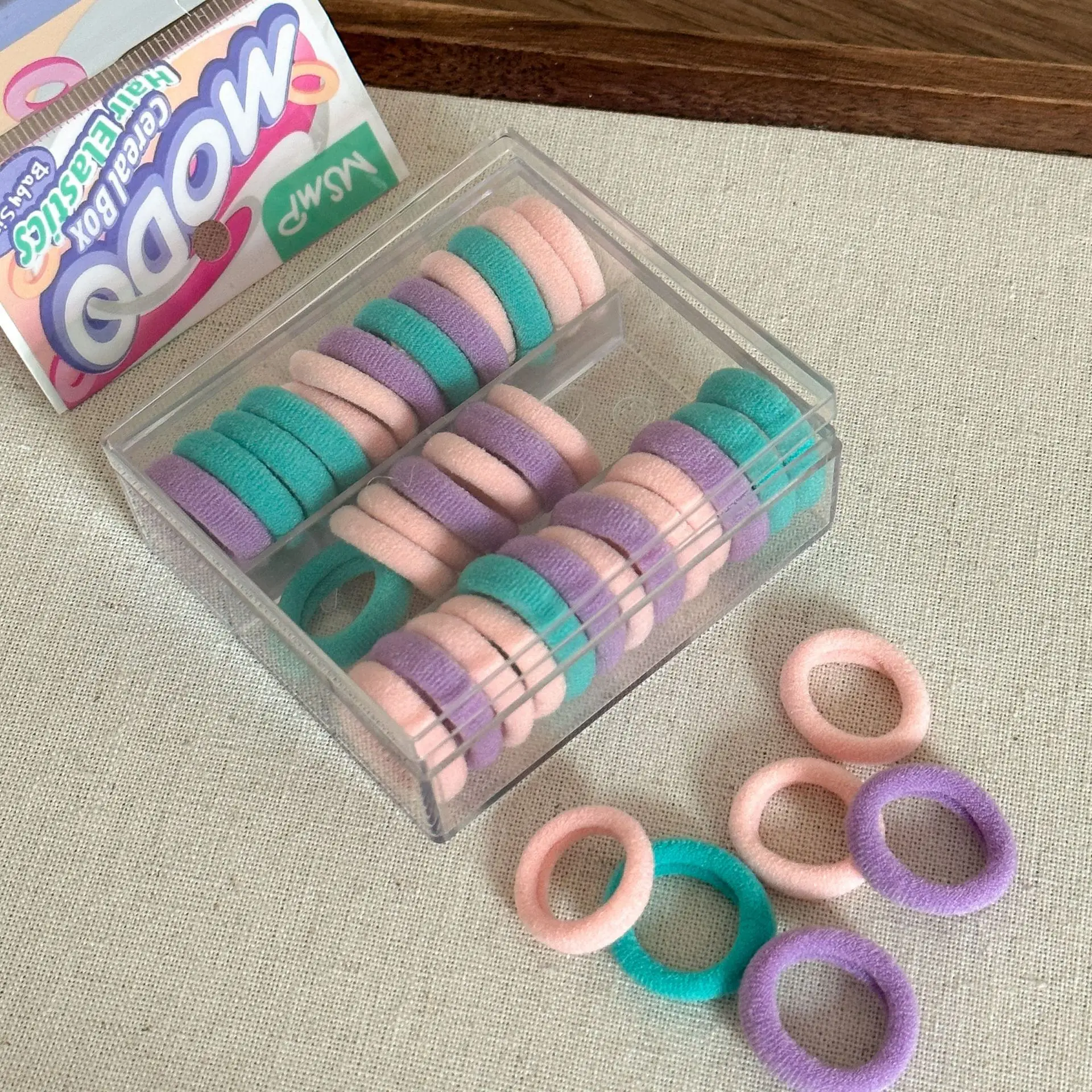 40 Pack of Colorful Rubber Hair Ties for Girls