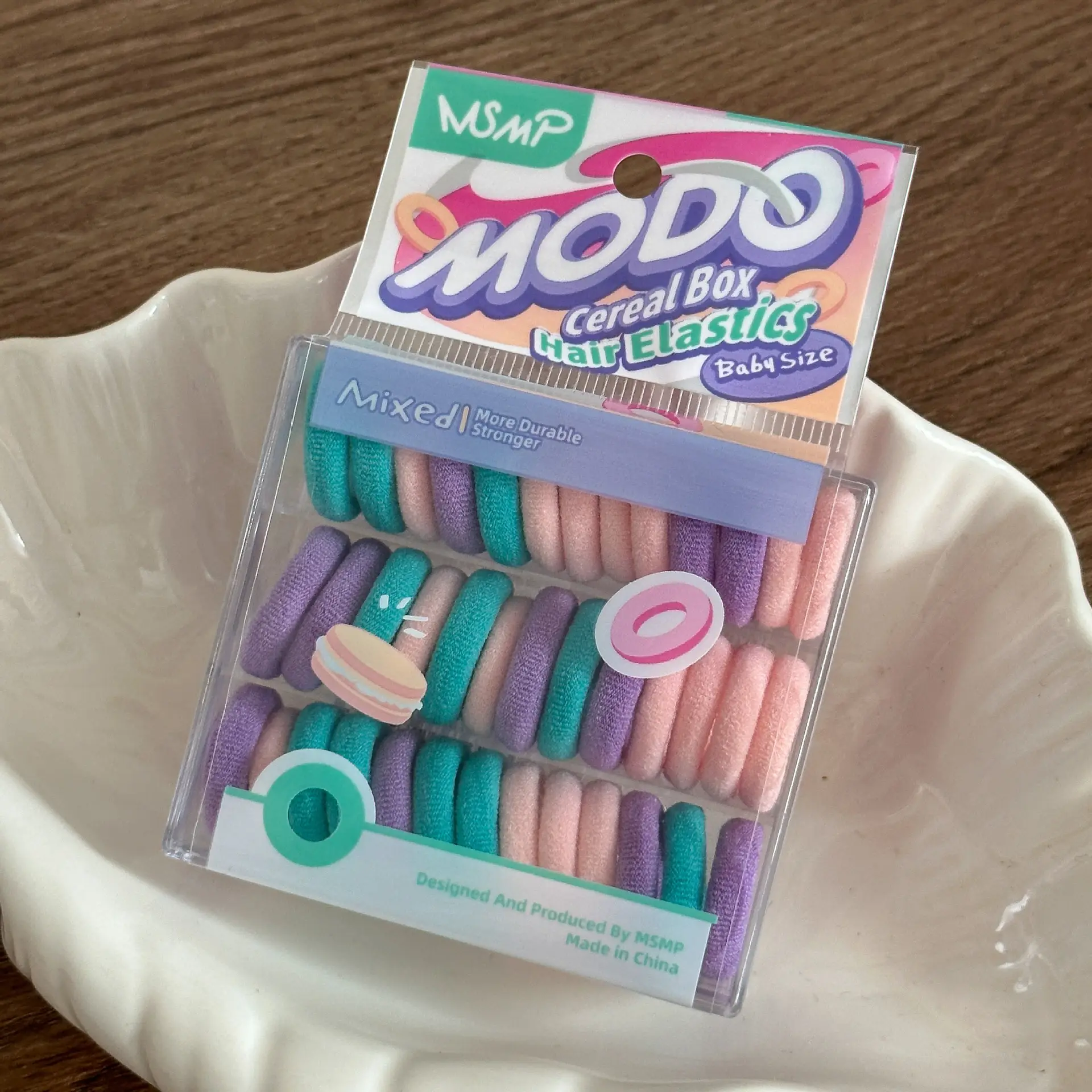 40 Pack of Colorful Rubber Hair Ties for Girls