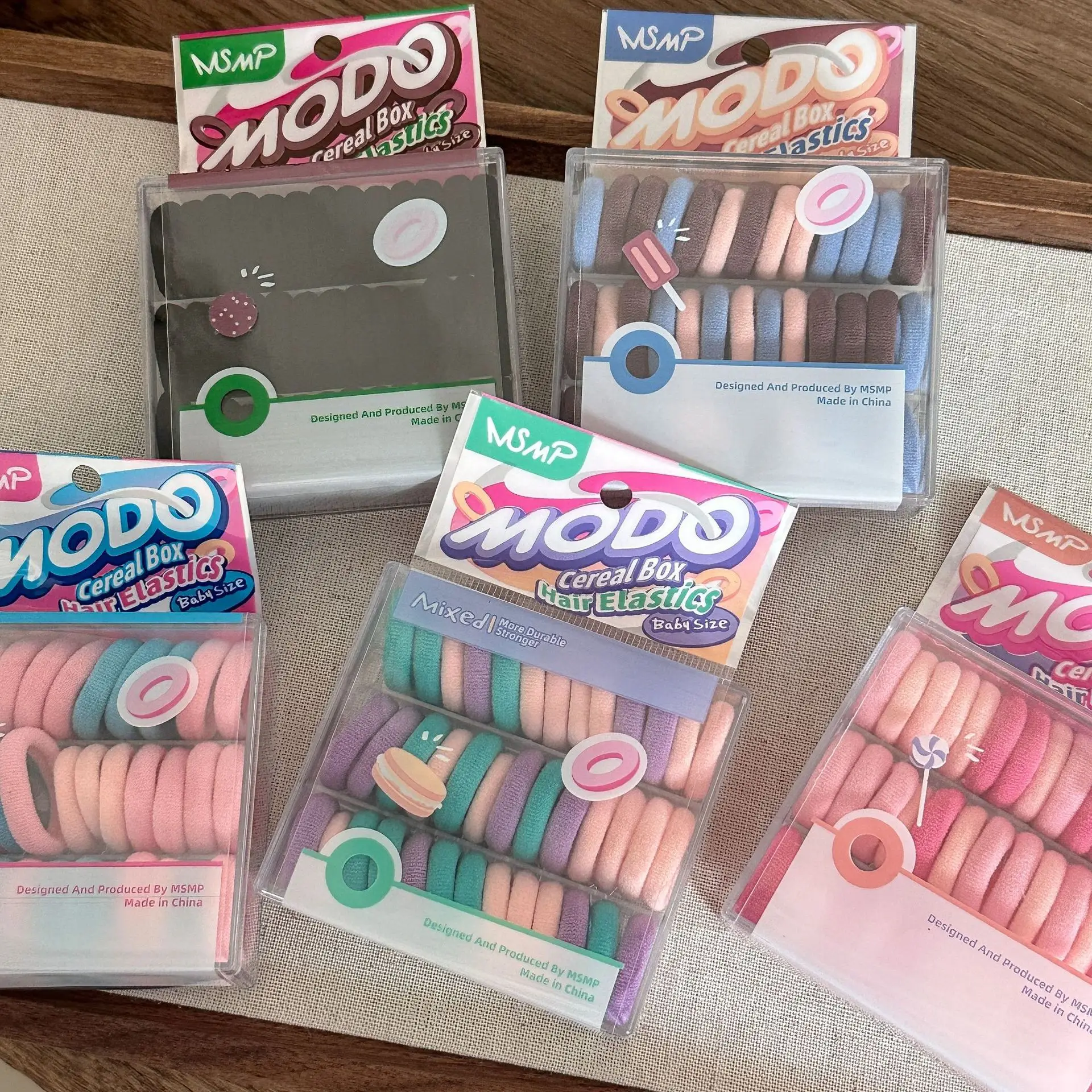 40 Pack of Colorful Rubber Hair Ties for Girls