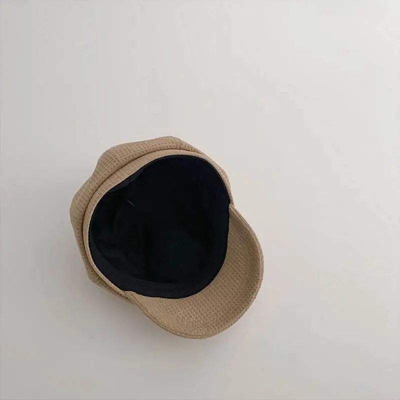 Yipan Kids Octagonal Hat Beige Winter Peak Beret - Image 5