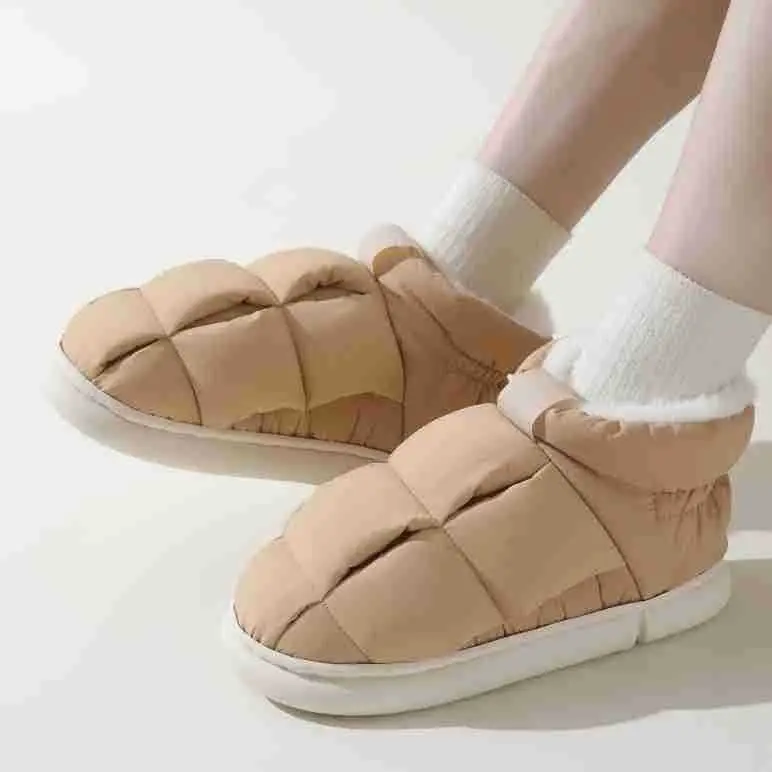 temu floor slippers corduroy non-slip home shoes in stock one-piece delivery warm toe couple warm cotton shoes — feature 2