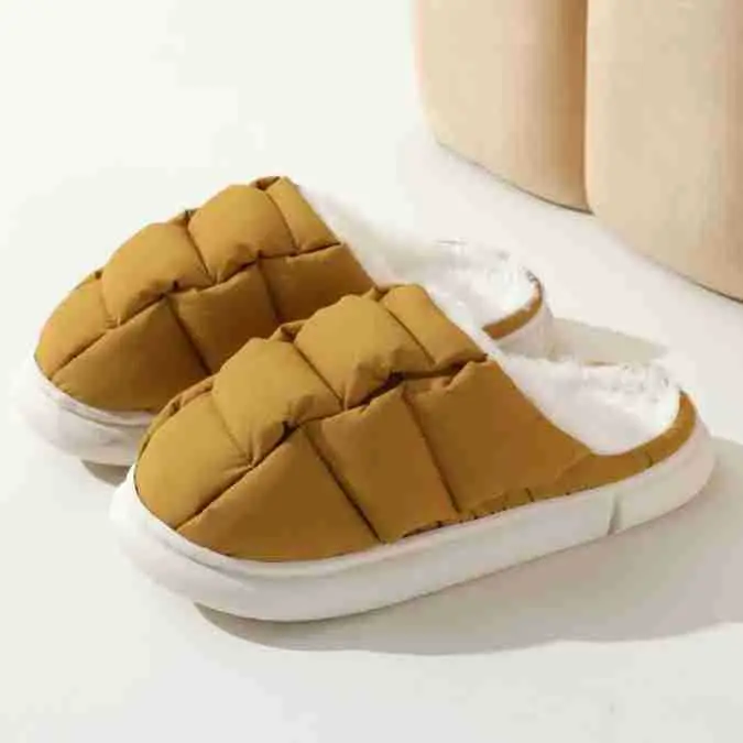 temu floor slippers corduroy non-slip home shoes in stock one-piece delivery warm toe couple warm cotton shoes — feature 3